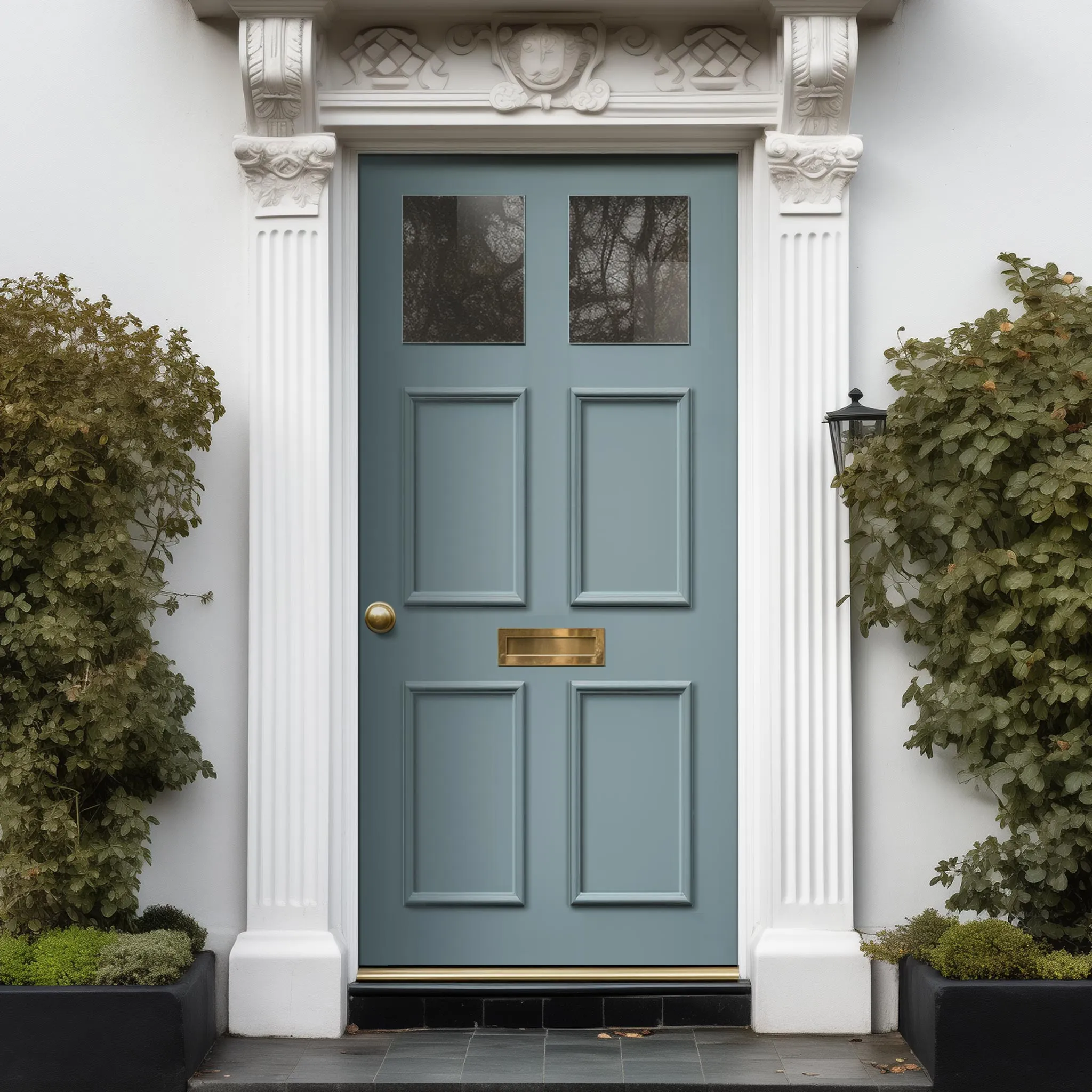 Exterior Colonial Made to Measure Front Door - 45mm Thick - Six Colour Options - Toughened Double Glazing - 2 Pane 4 panel