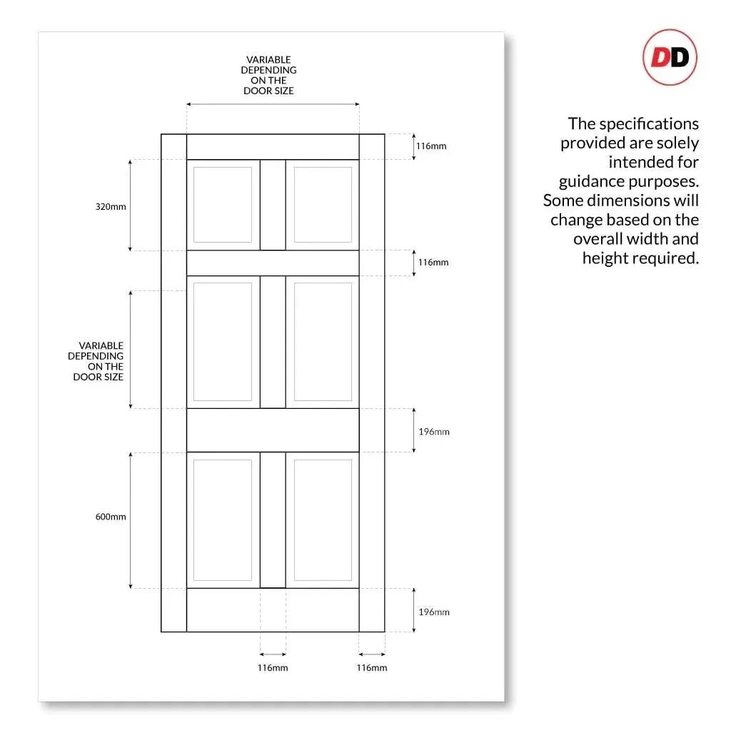 Exterior Colonial Made to Measure Front Door - 57mm Thick - Six Colour Options - Toughened Double Glazing - 2 Pane 4 Panel