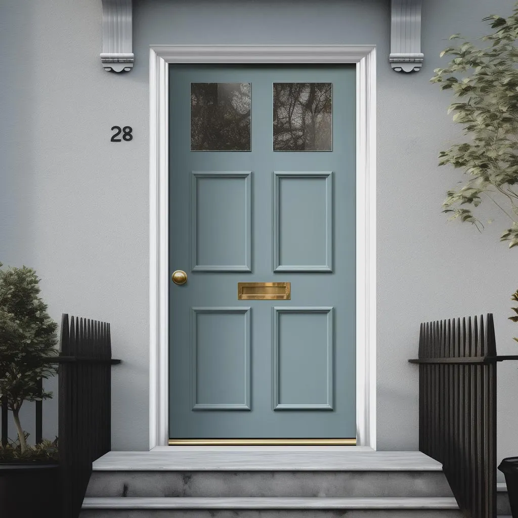 Exterior Colonial Made to Measure Front Door - 57mm Thick - Six Colour Options - Toughened Double Glazing - 2 Pane 4 Panel