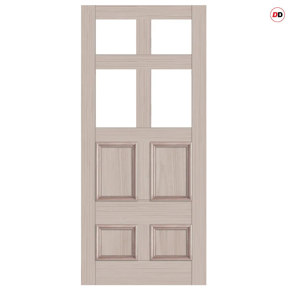 Exterior Georgian Bird Made to Measure Front Door - 57mm Thick - Six Colour Options - Toughened Double Glazing - 4 Pane