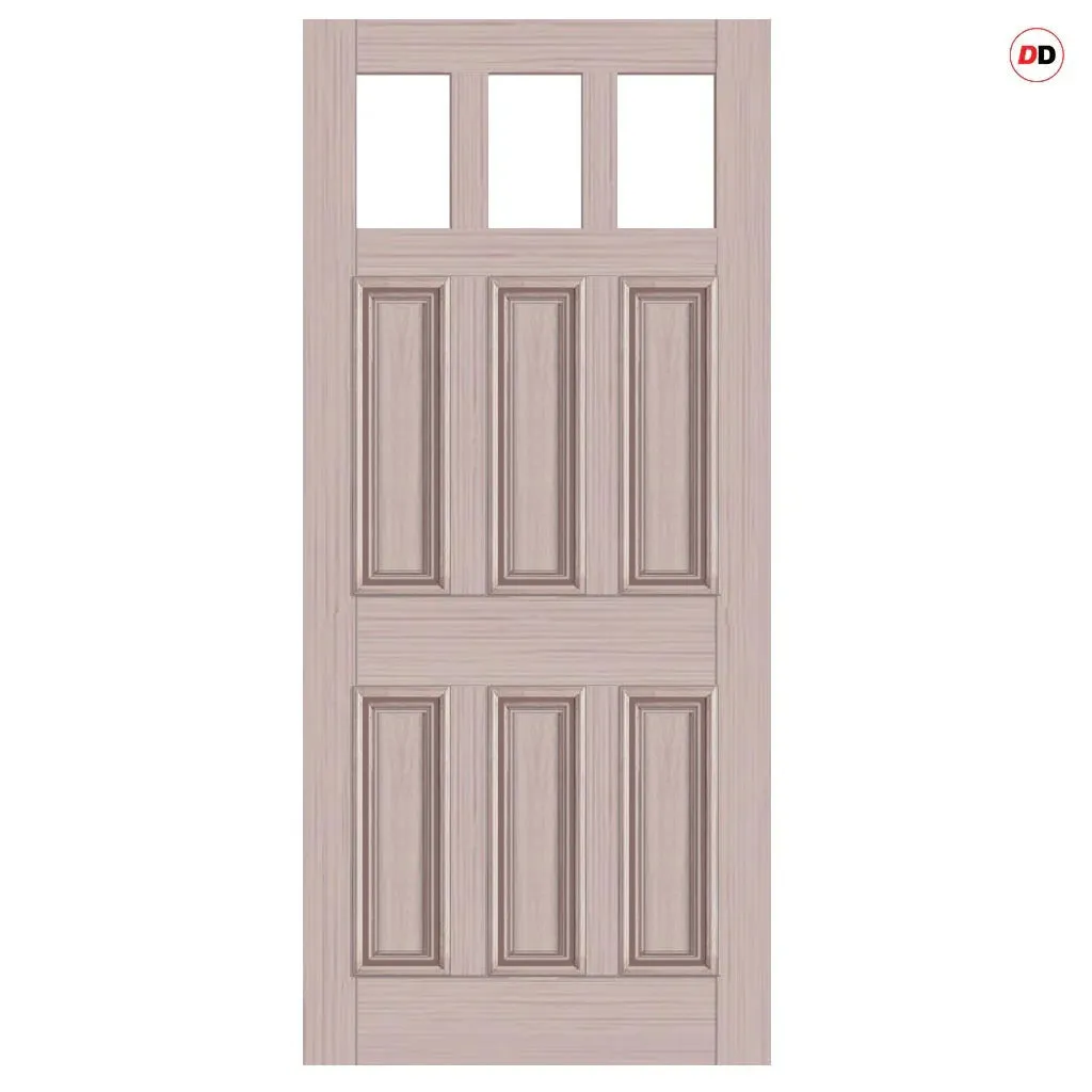 Exterior Georgian Blackwell Made to Measure Front Door - 57mm Thick - Six Colour Options - Toughened Double Glazing - 3 Pane