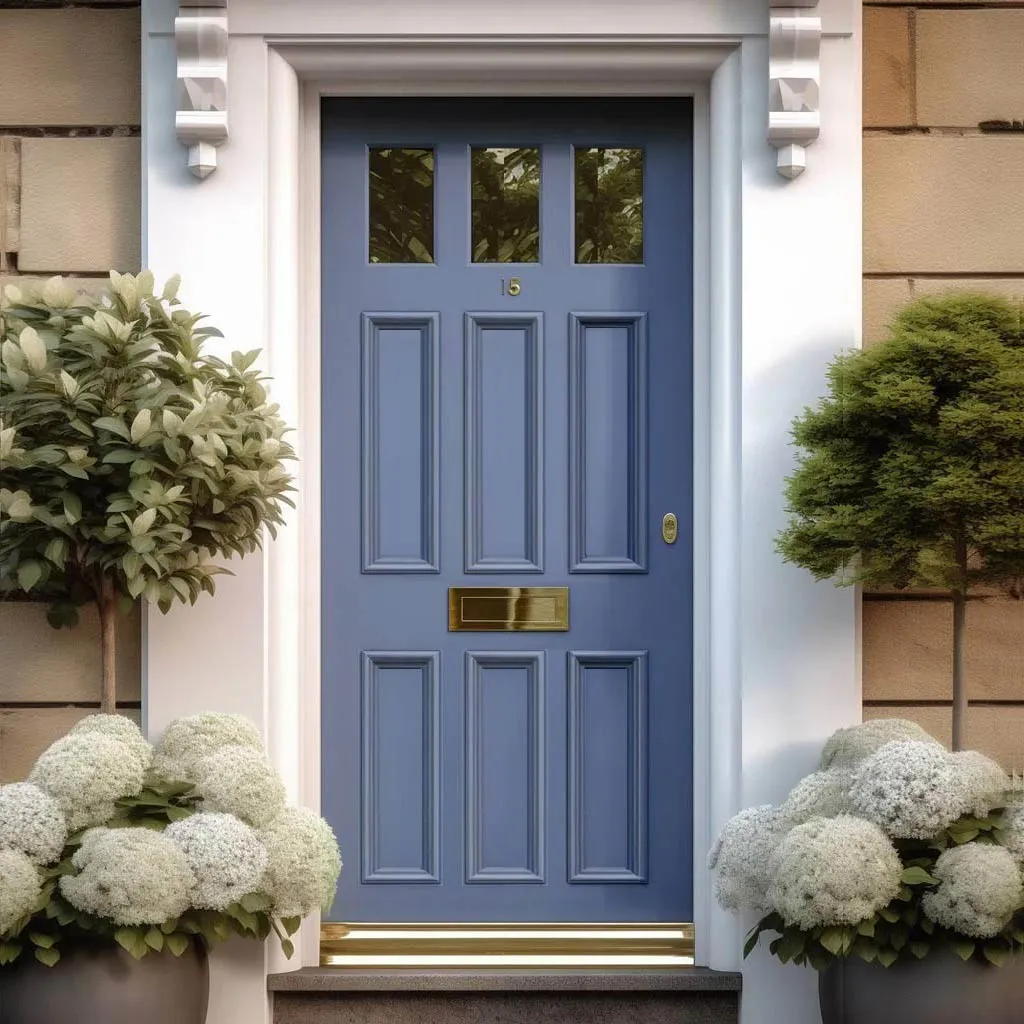 Exterior Georgian Blackwell Made to Measure Front Door - 57mm Thick - Six Colour Options - Toughened Double Glazing - 3 Pane