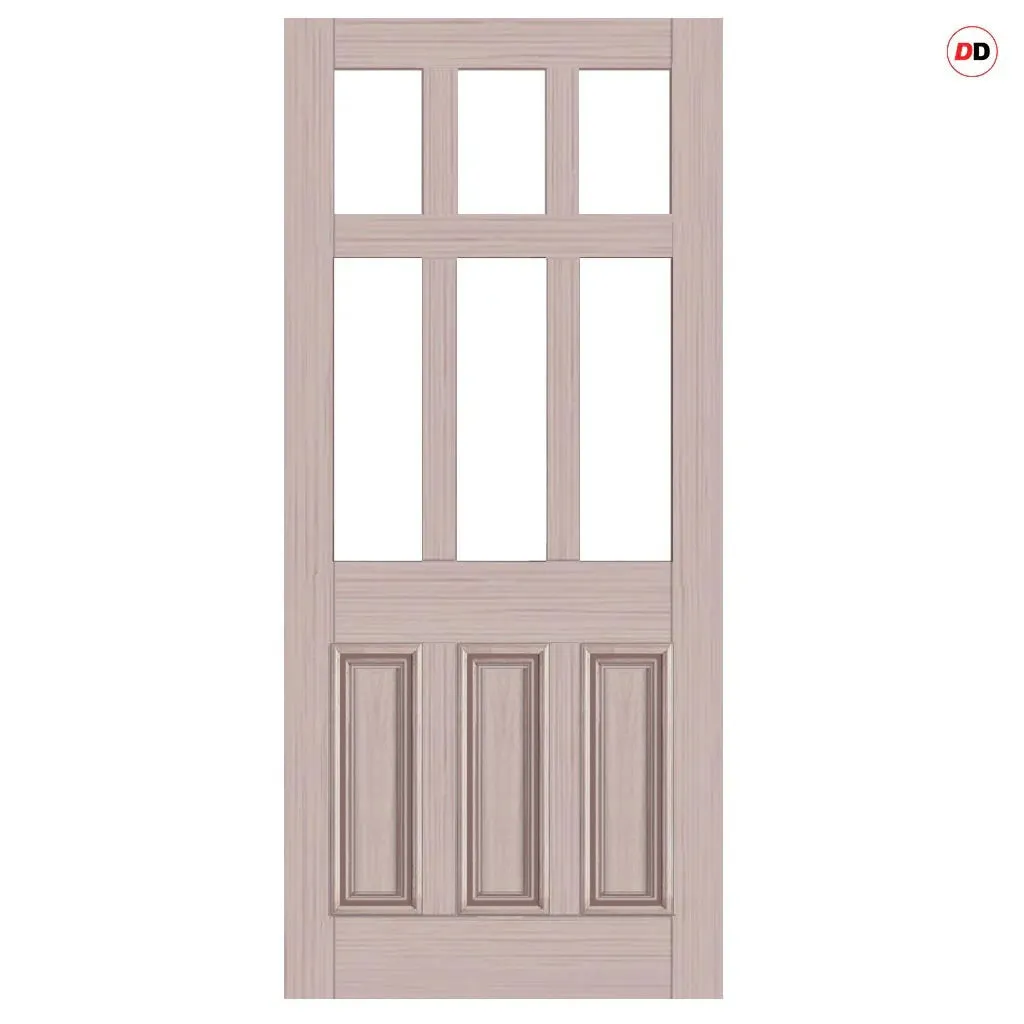 Exterior Georgian Blackwell Made to Measure Front Door - 57mm Thick - Six Colour Options - Toughened Double Glazing - 6 Pane