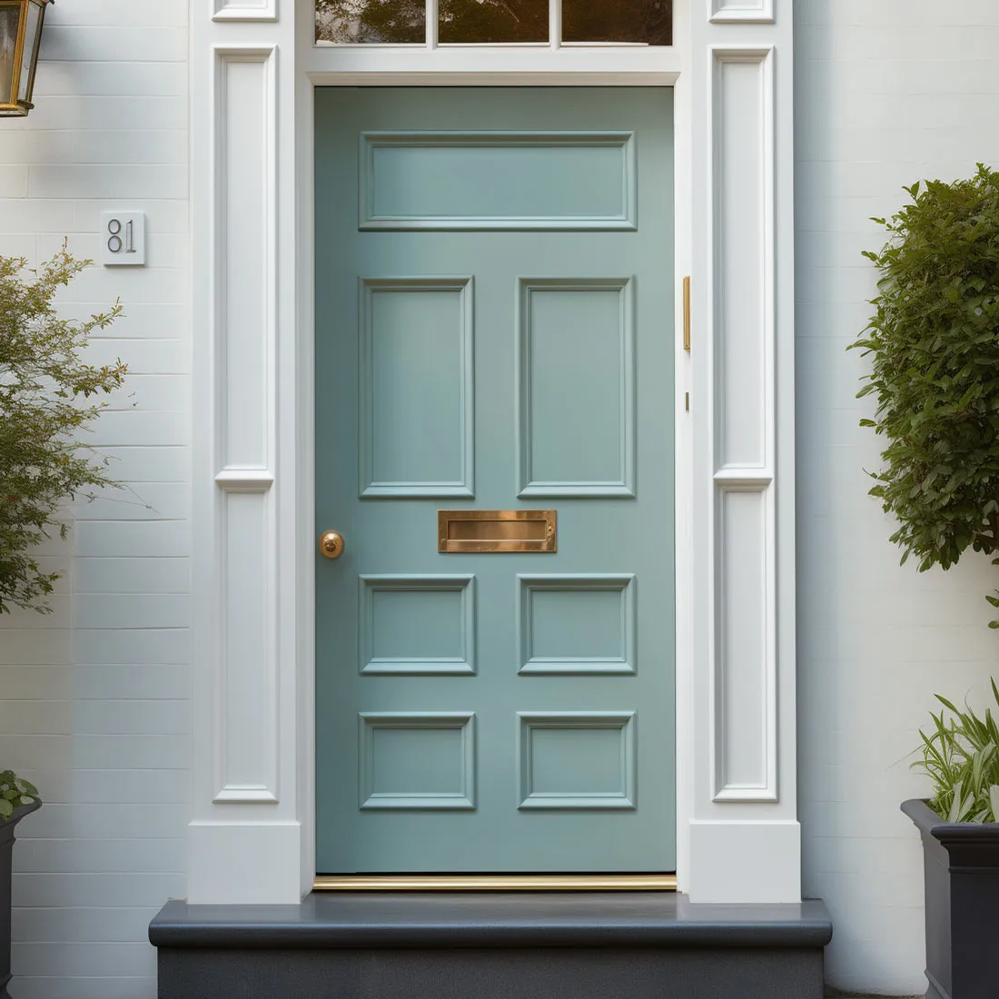 Exterior Victorian Bronte Made to Measure 7 Panel Front Door - 45mm Thick - Six Colour Options
