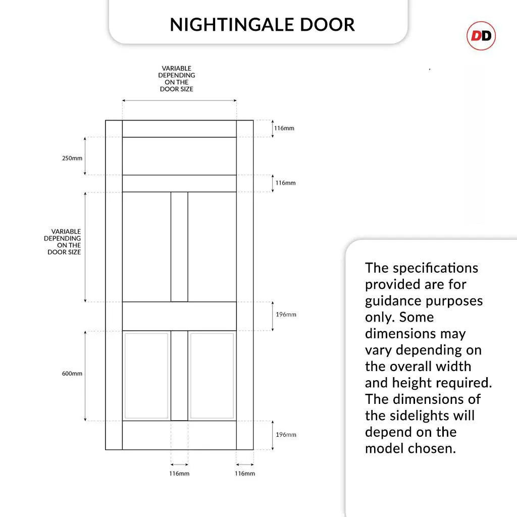 Exterior Victorian Nightingale Front Door with Single Sidelight - Customisable: Size, Colour, Glass and Sidelight Options