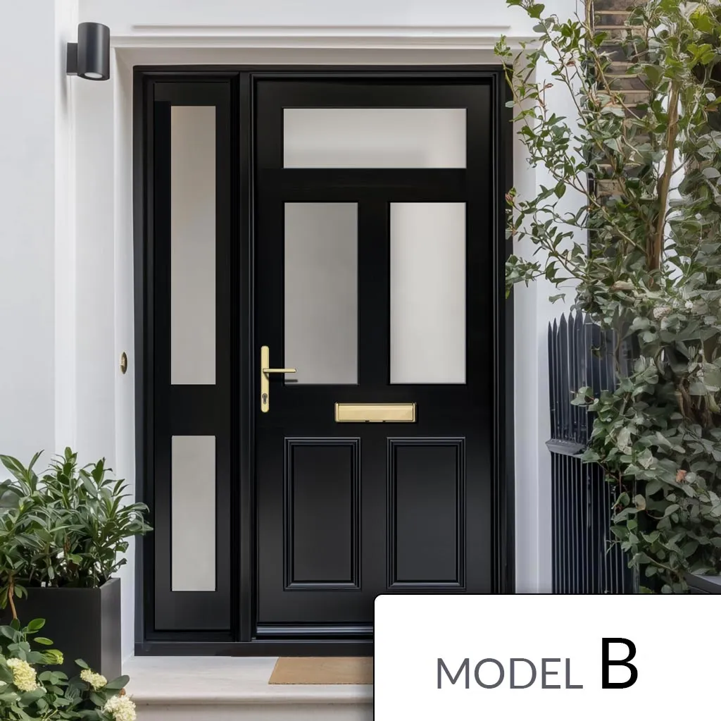 Exterior Victorian Nightingale Front Door with Single Sidelight - Customisable: Size, Colour, Glass and Sidelight Options