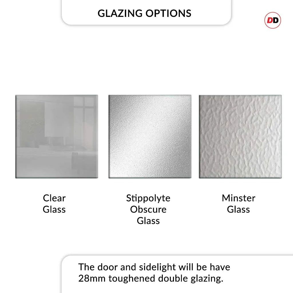 Exterior Victorian Nightingale Front Door with Single Sidelight - Customisable: Size, Colour, Glass and Sidelight Options
