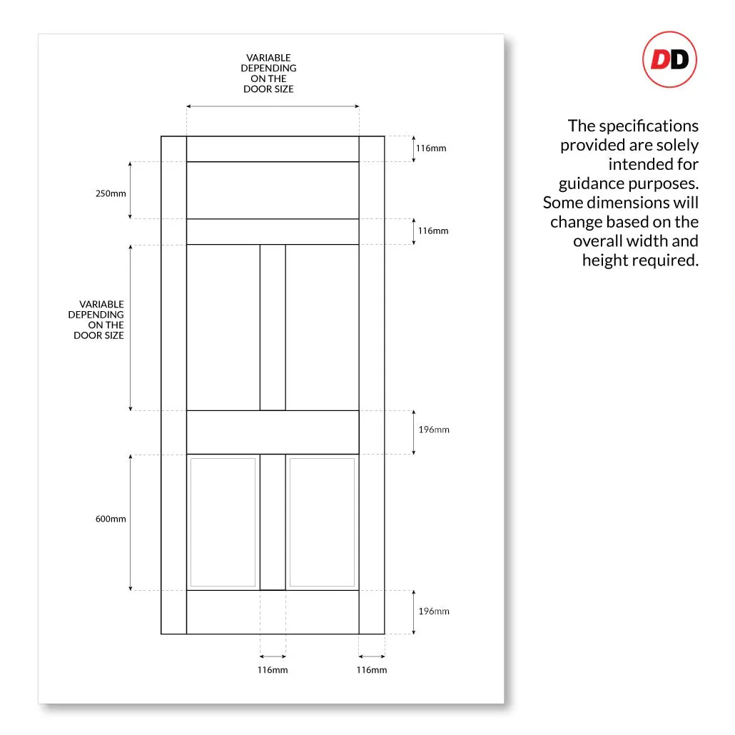 Exterior Victorian Nightingale Made to Measure Front Door - 57mm Thick - Six Colour Options - Toughened Double Glazing - 3 Pane