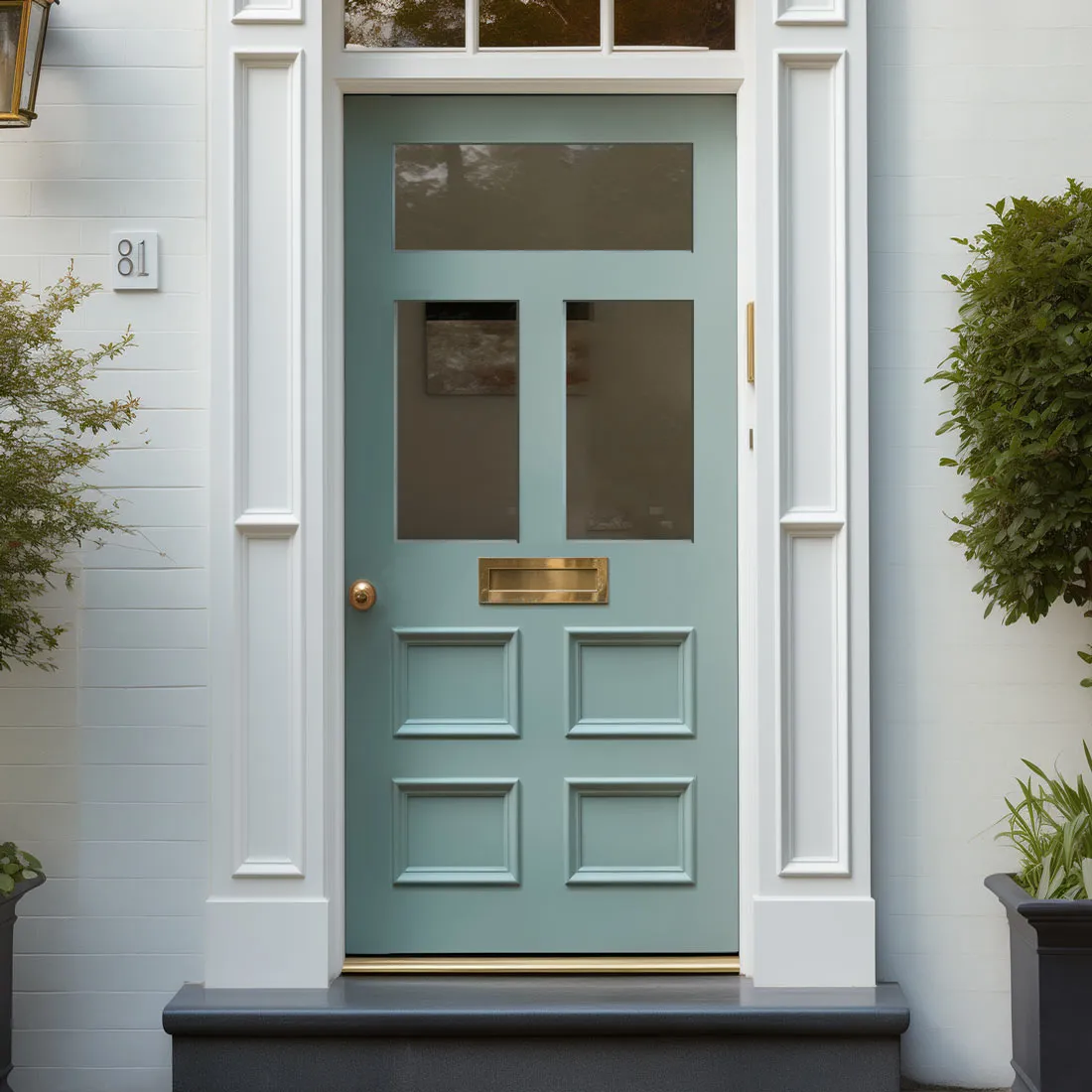 External Victorian Bronte Made to Measure Front Door - 57mm Thick - Six Colour Options - Toughened Double Glazing 3 Pane
