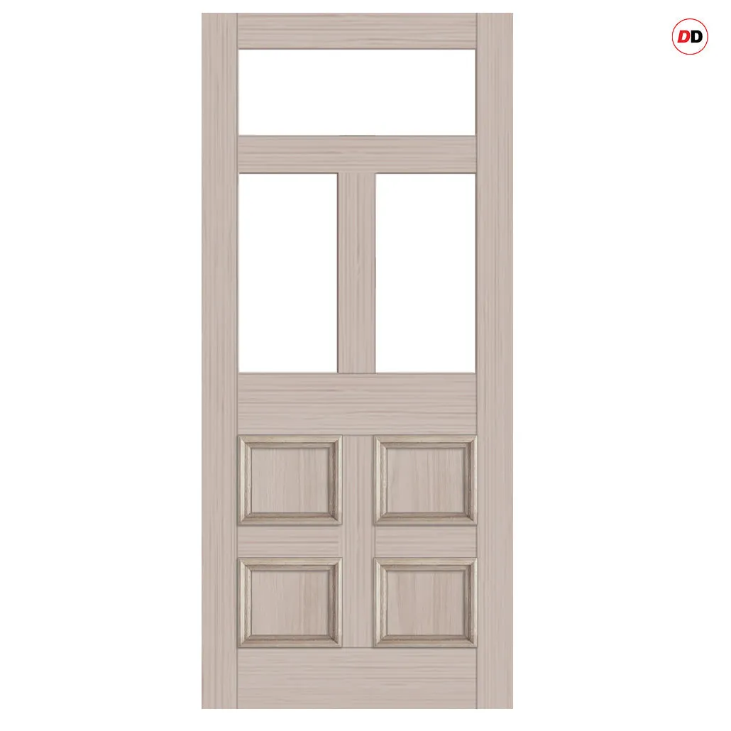External Victorian Bronte Made to Measure Front Door - 57mm Thick - Six Colour Options - Toughened Double Glazing 3 Pane