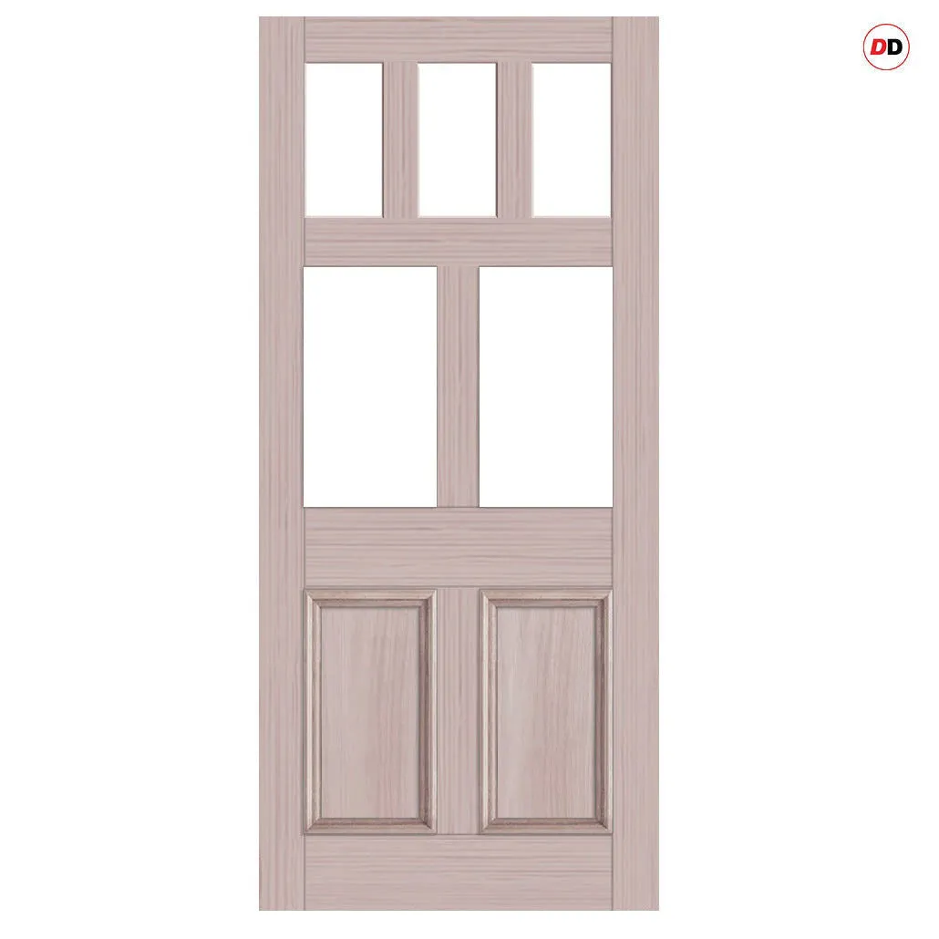 External Victorian Gaskell Made to Measure Front Door - 57mm Thick - Six Colour Options - Toughened Double Glazing - 5 Pane