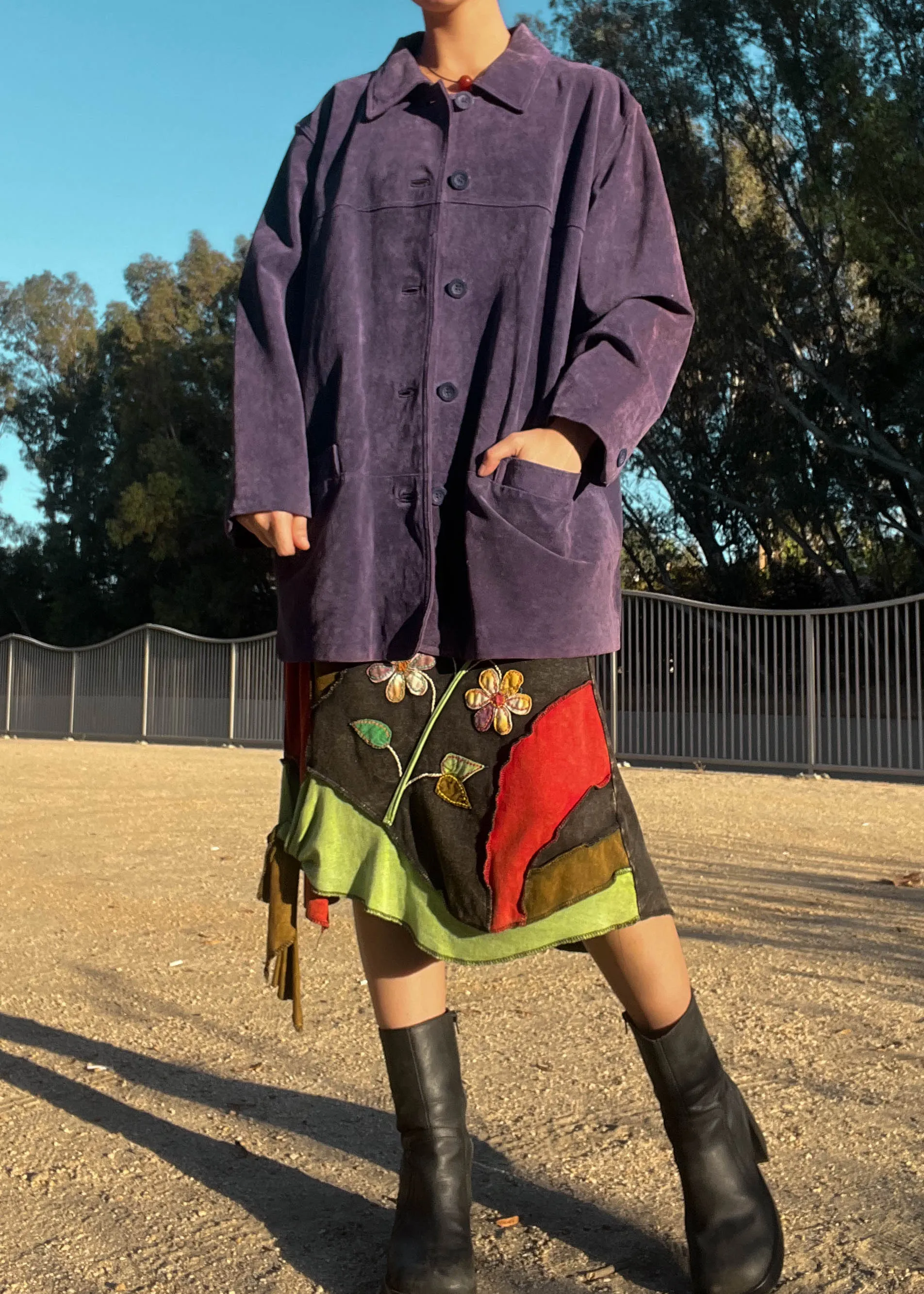 Faded Purple Suede Coat (L-XL)