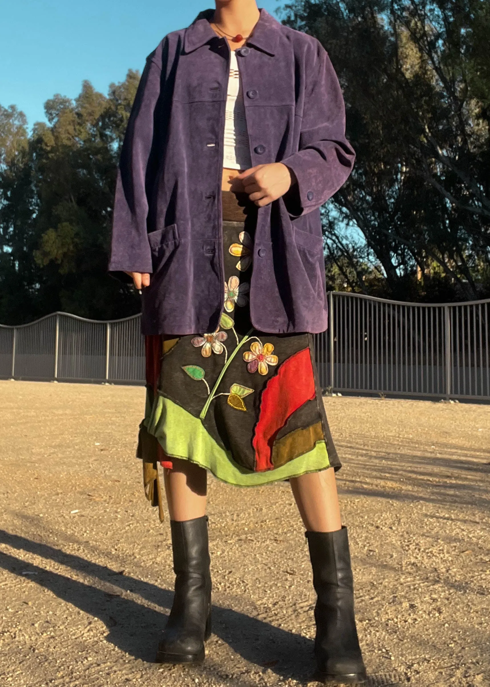 Faded Purple Suede Coat (L-XL)