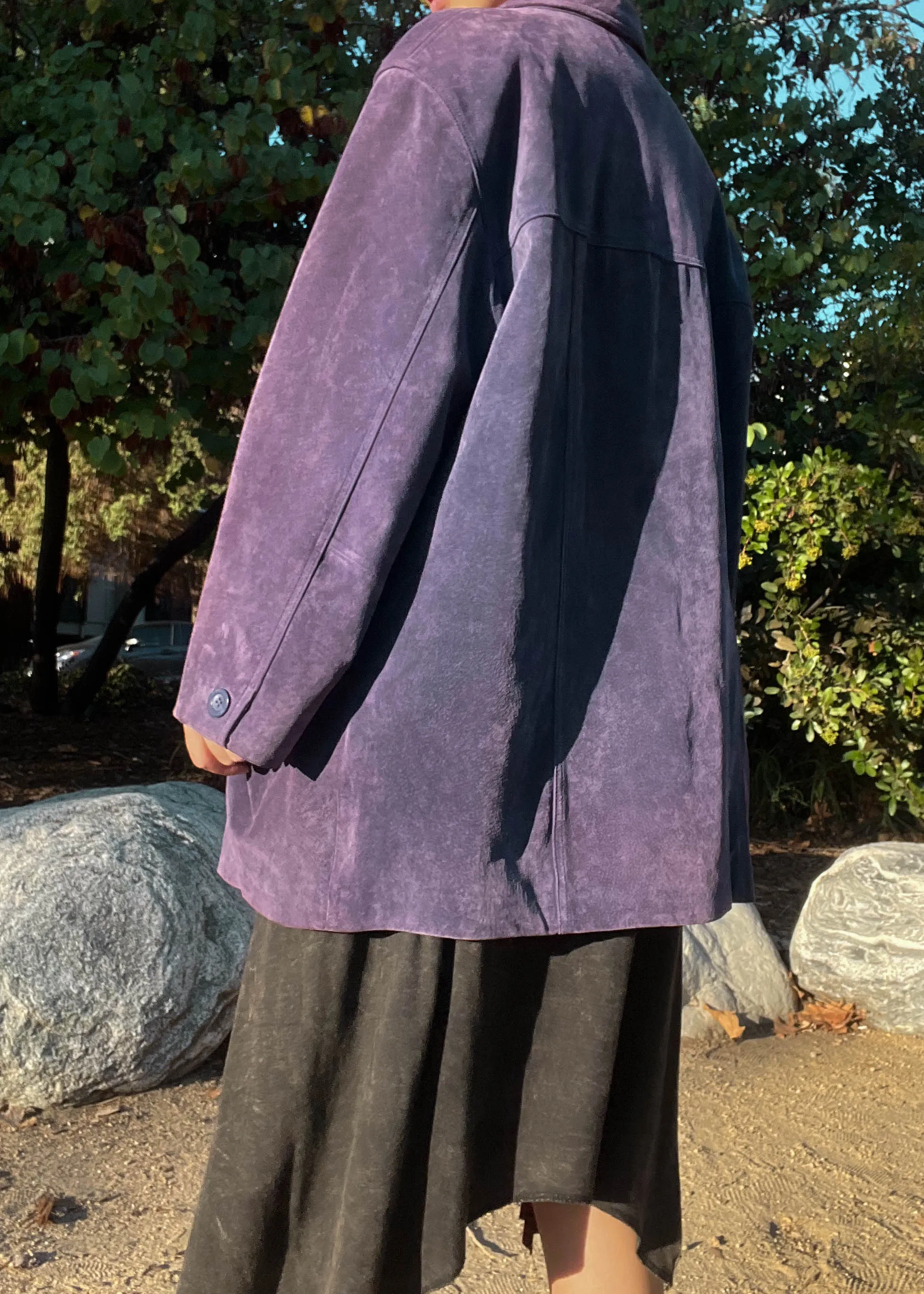 Faded Purple Suede Coat (L-XL)