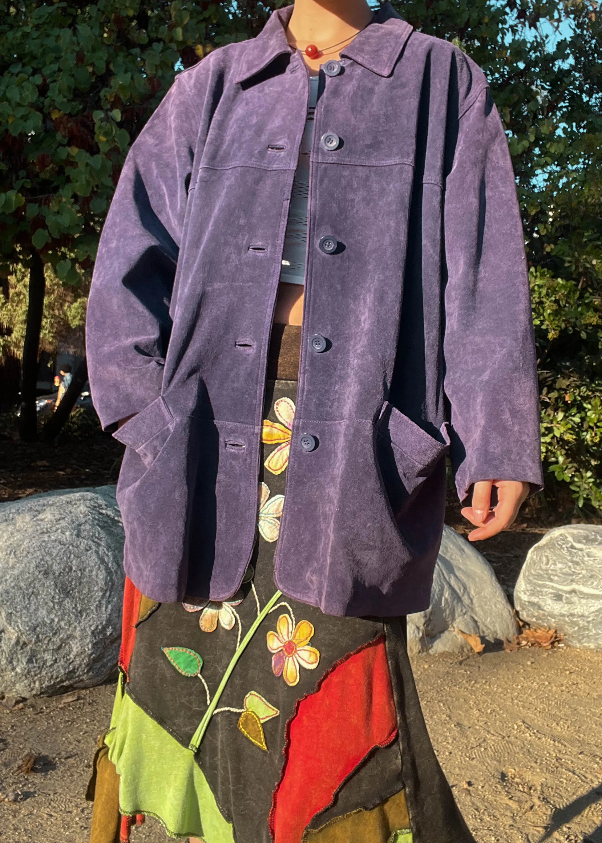 Faded Purple Suede Coat (L-XL)