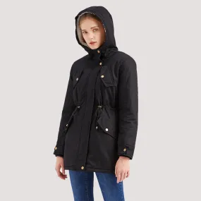 FashionSierra - Fur Thick Jacket Solid Parkas Coat