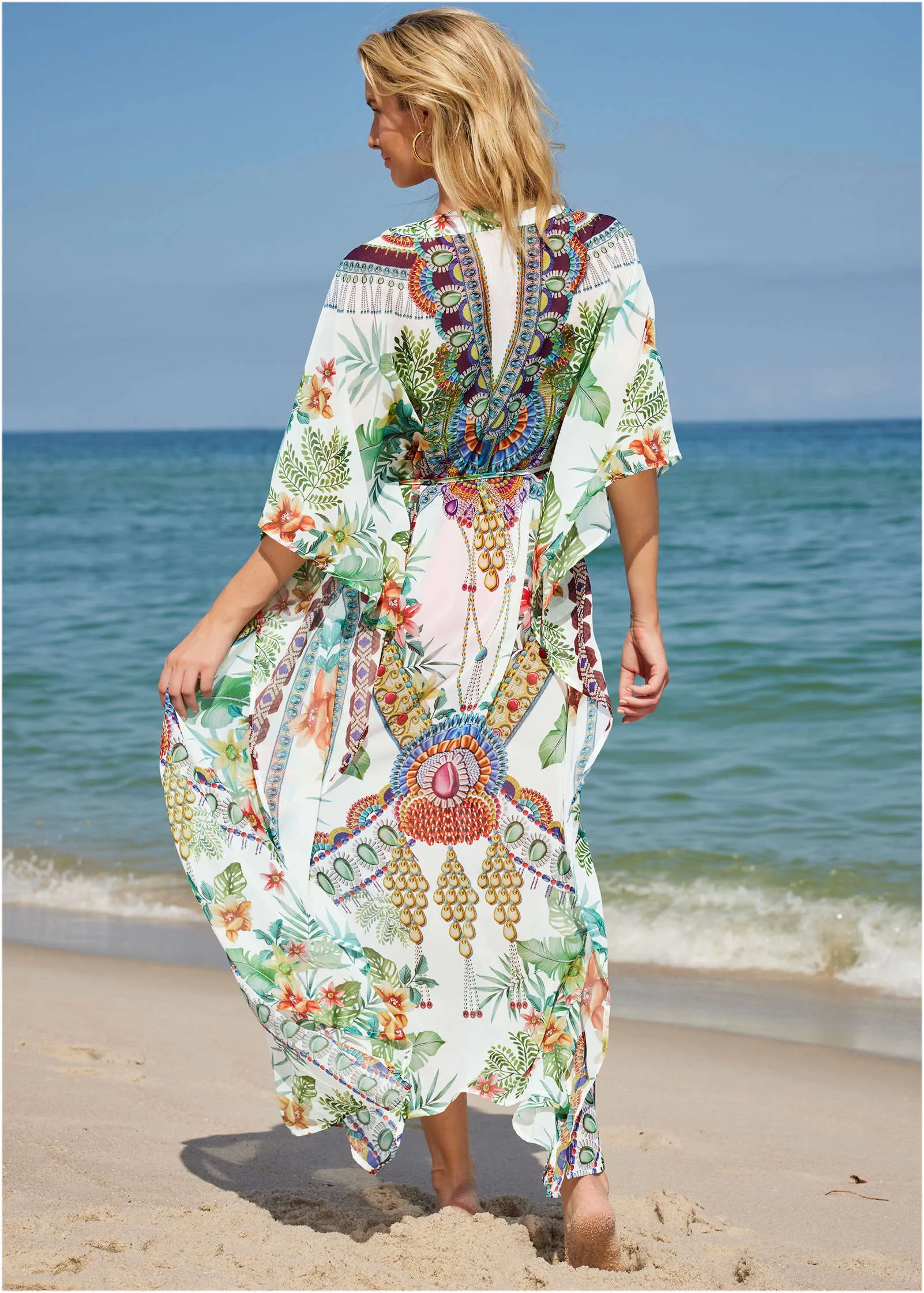Front Tie Kimono Cover-Up - Coastal Catwalk