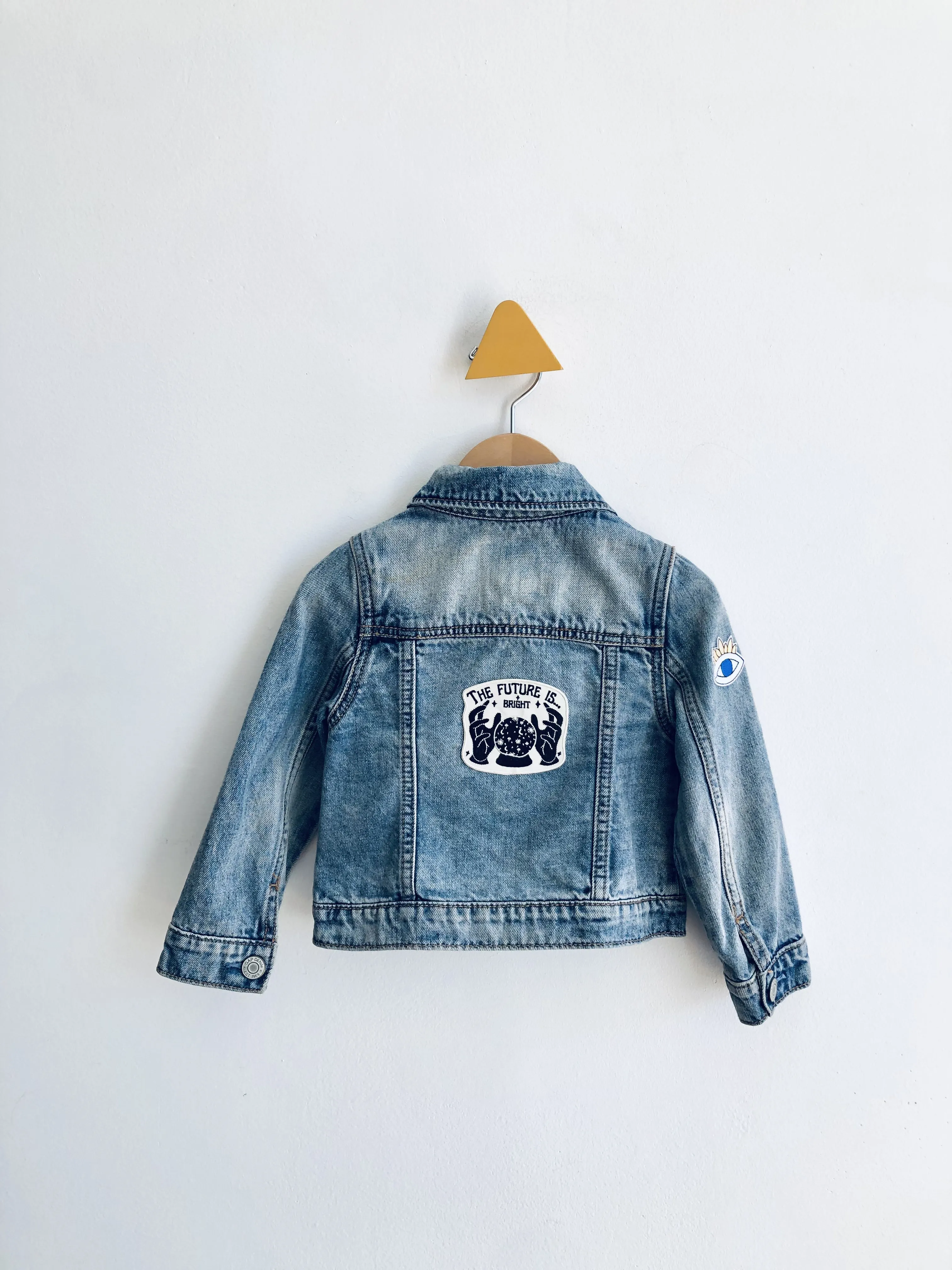 Future is Bright Patched Jean Jacket (some markings) // 3Y