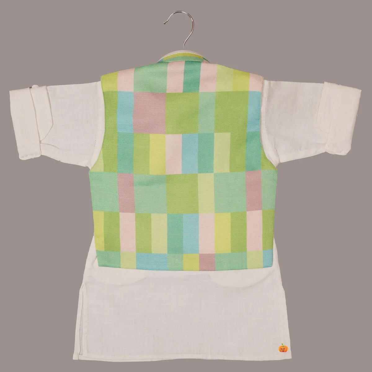 Green & Orange Boys Kurta Pajama