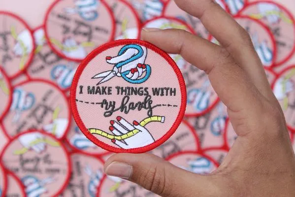 I make things with my hands embroidered patch - The New Craft House