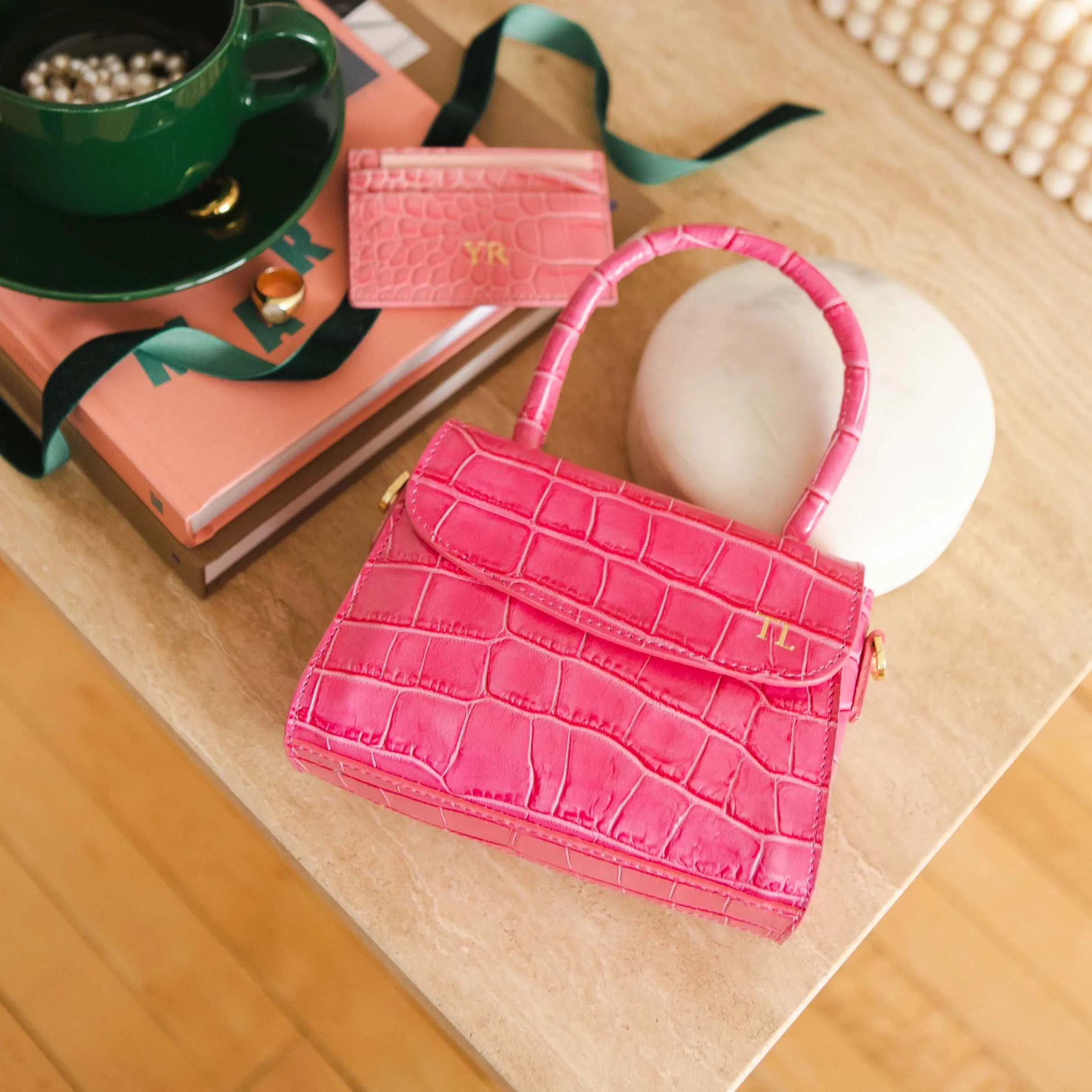 'LA' Grab Bag | Pink Glossy Croc