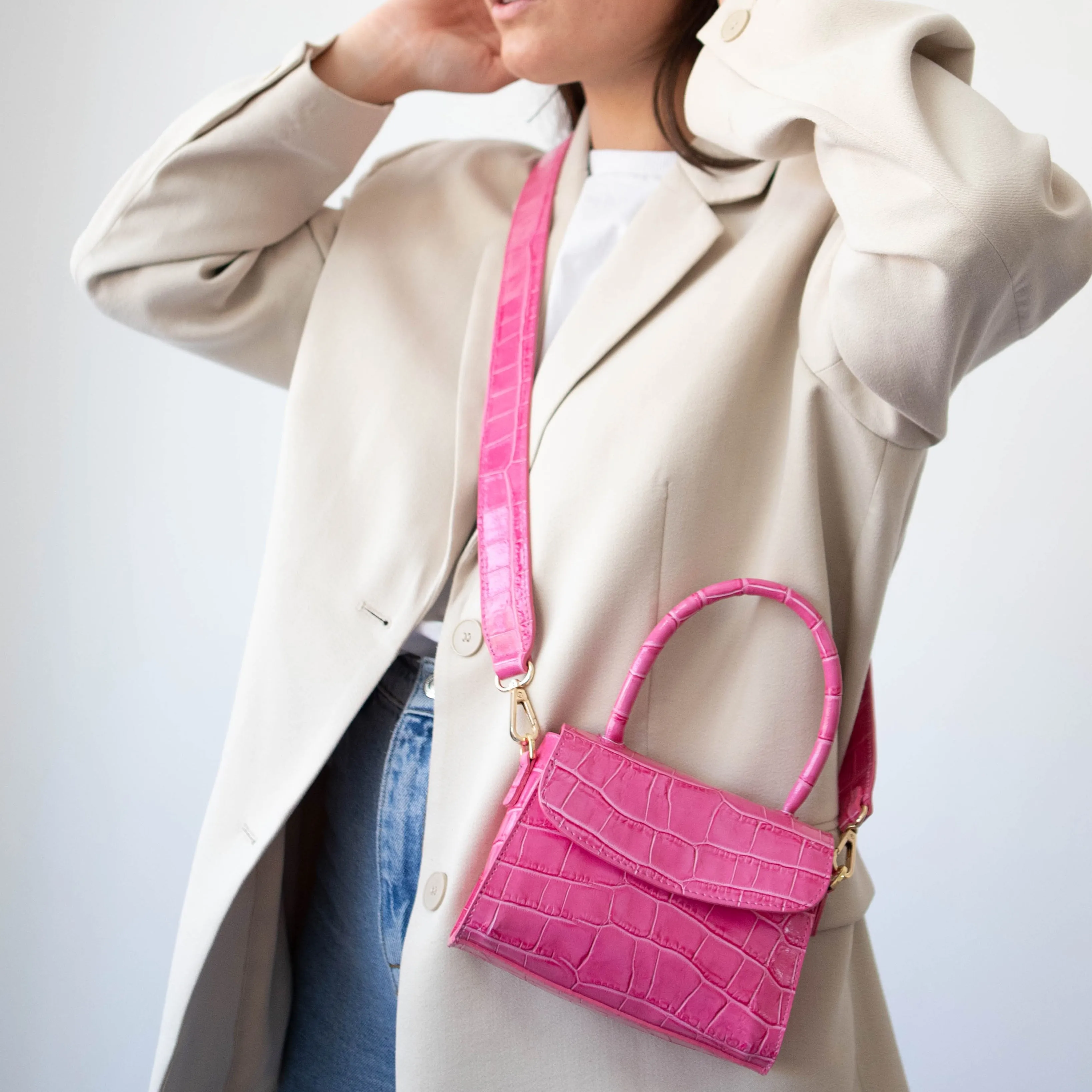 'LA' Grab Bag | Pink Glossy Croc
