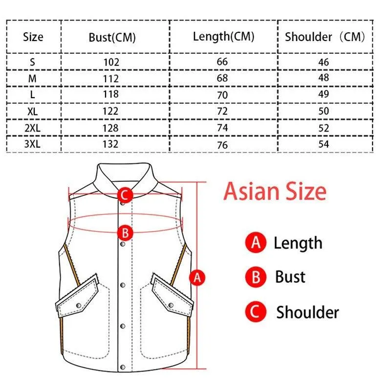 Leather Motorcycle Vest Waistcoat - Plus Size Casual Buttoned