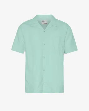 Linen Short Sleeved Shirt - Light Aqua