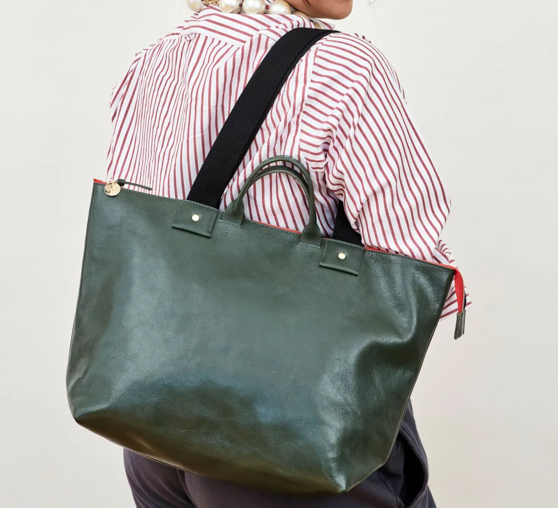 Loden Leather Zip Tote