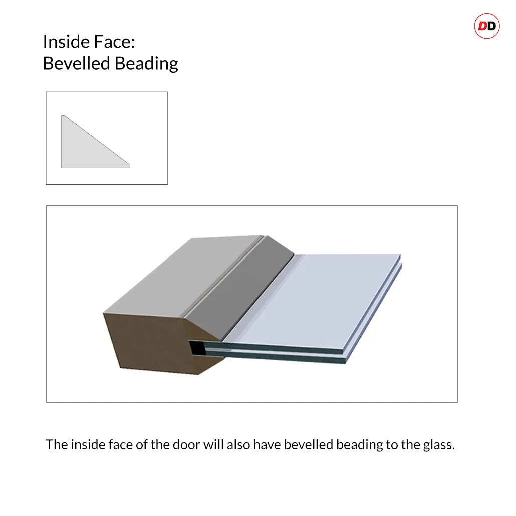 Made to Measure Exterior 2XGG Front Door - 45mm Thick - Six Colour Options - Double Glazing