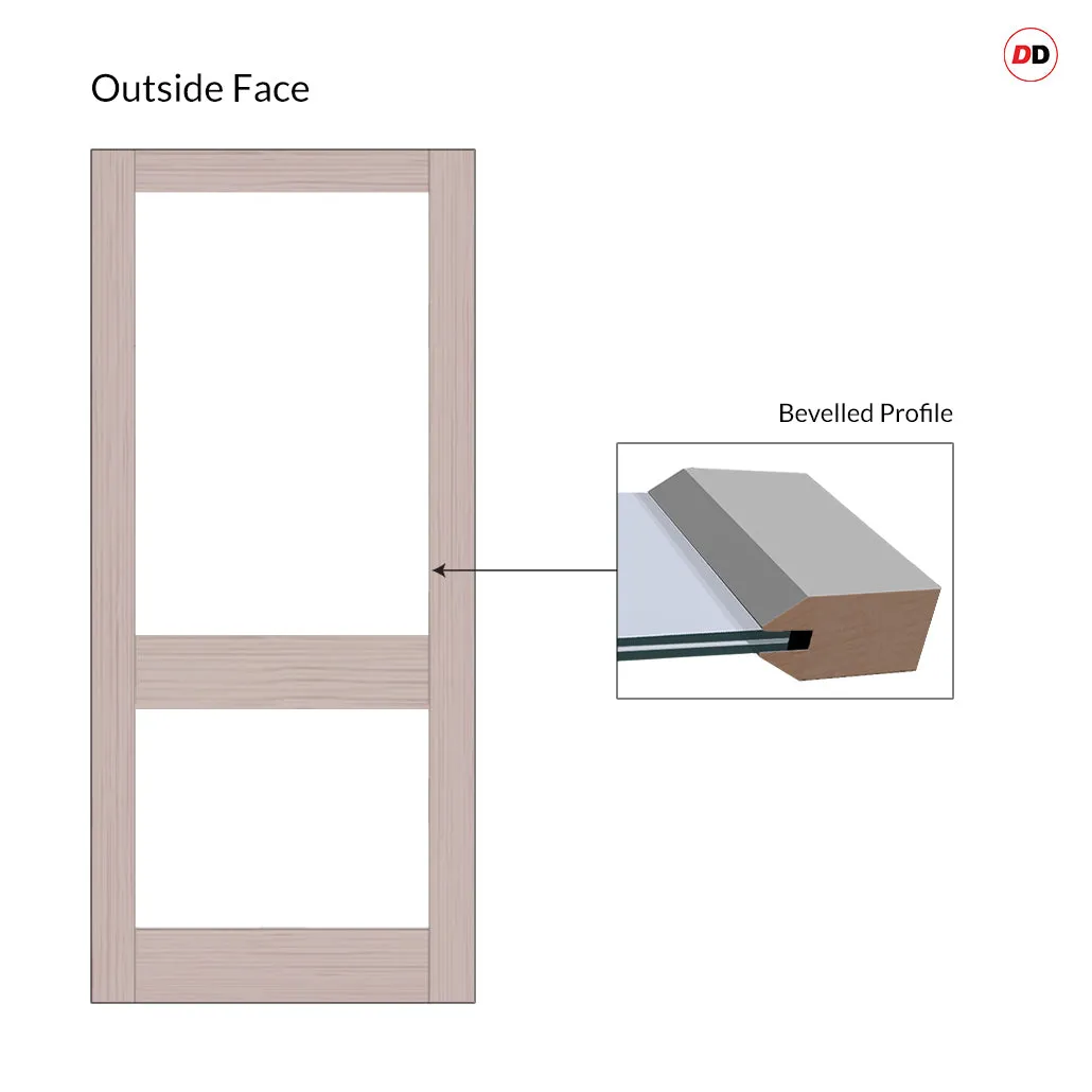 Made to Measure Exterior 2XGG Front Door - 45mm Thick - Six Colour Options - Double Glazing