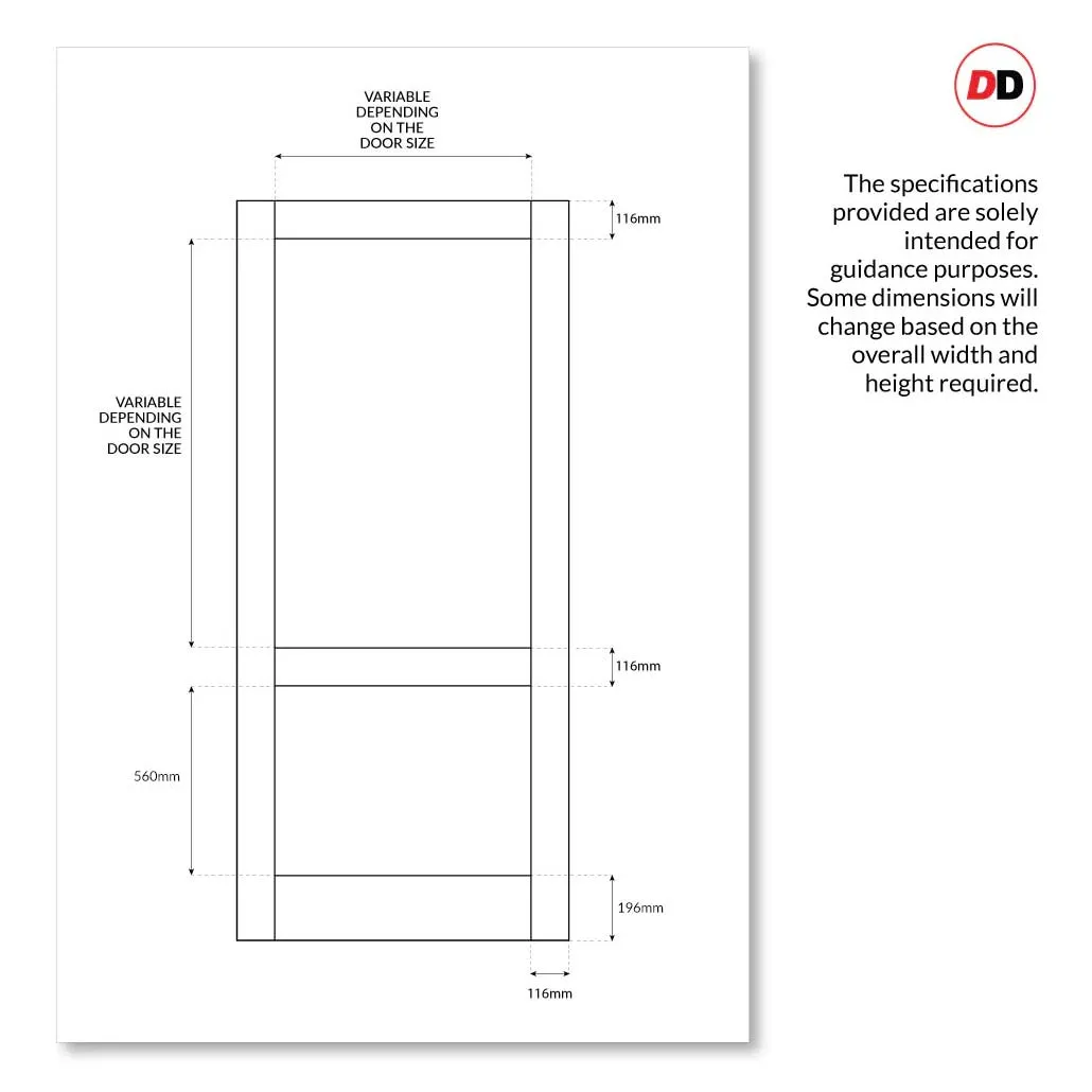 Made to Measure Exterior 2XGG Front Door - 45mm Thick - Six Colour Options - Double Glazing