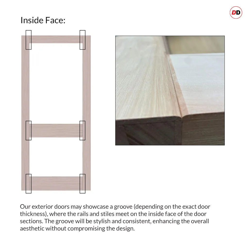 Made to Measure Exterior 2XGG Front Door - 45mm Thick - Six Colour Options - Double Glazing