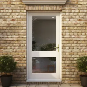 Made to Measure Exterior 2XGG Front Door - 45mm Thick - Six Colour Options - Double Glazing