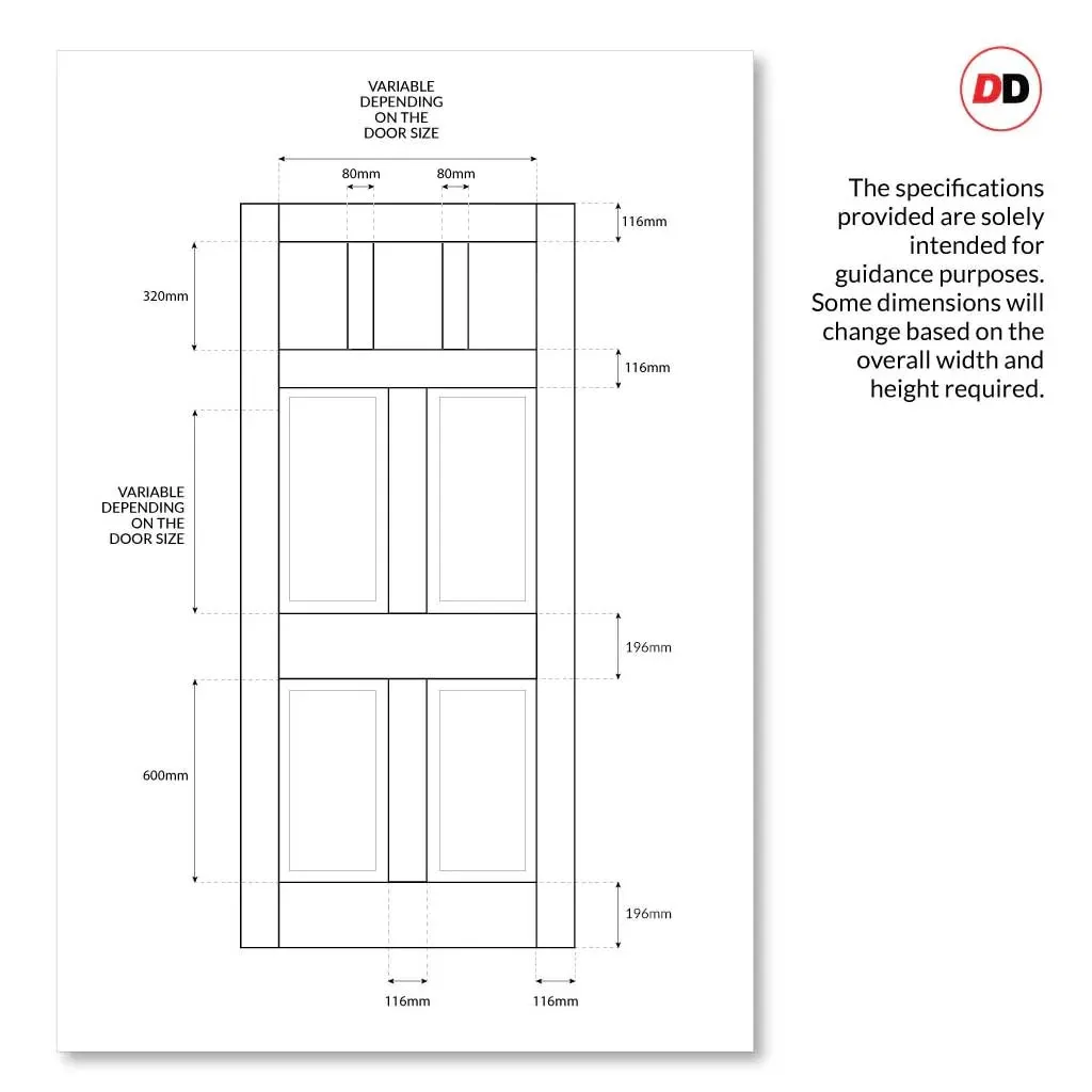 Made to Measure Exterior Bute Front Door - 45mm Thick - Six Colour Options - Double Glazing