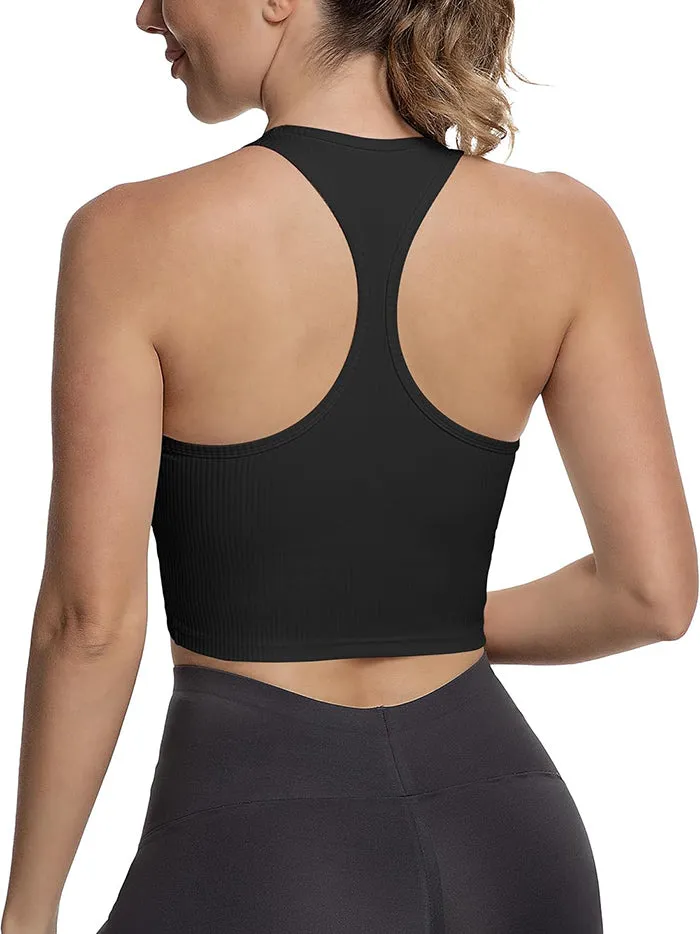MATHCAT Cross Hem Crop Sports Bras with Built in Bra Wholesale