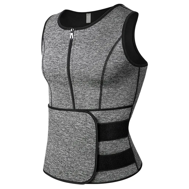 Men’s Body Shaper Sauna Vest – Waist Trainer &amp; Fat Burner Slimming Tank Top