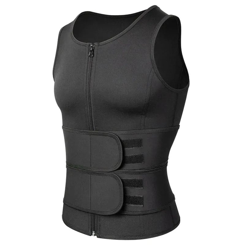 Men’s Body Shaper Sauna Vest – Waist Trainer &amp; Fat Burner Slimming Tank Top