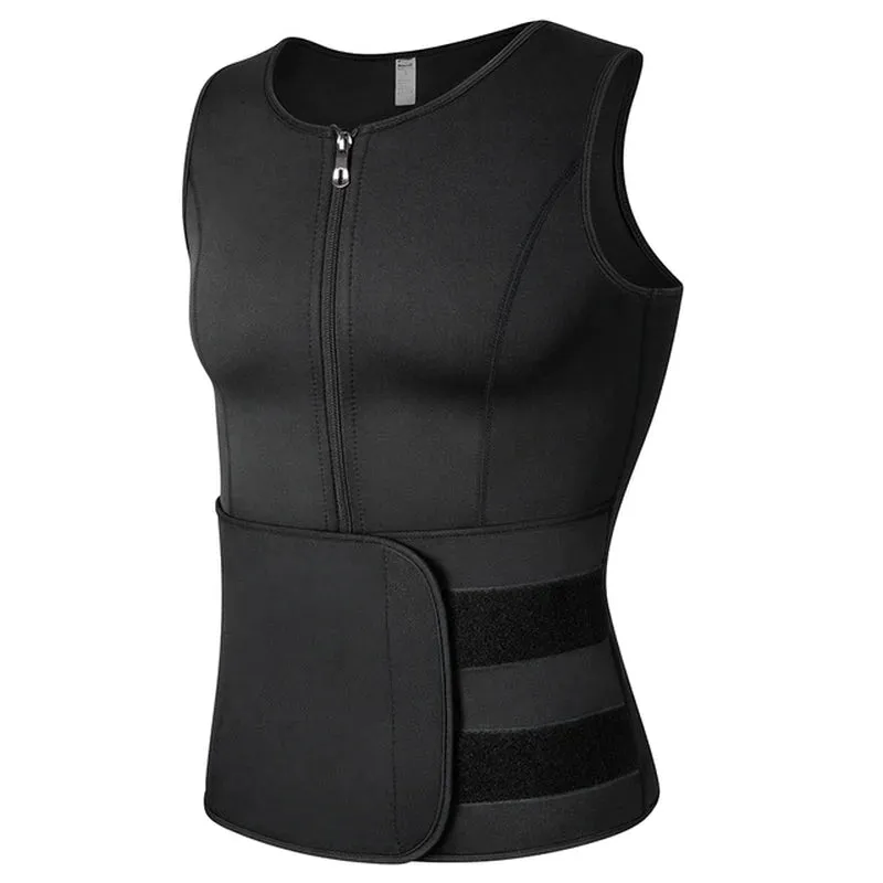Men’s Body Shaper Sauna Vest – Waist Trainer &amp; Fat Burner Slimming Tank Top