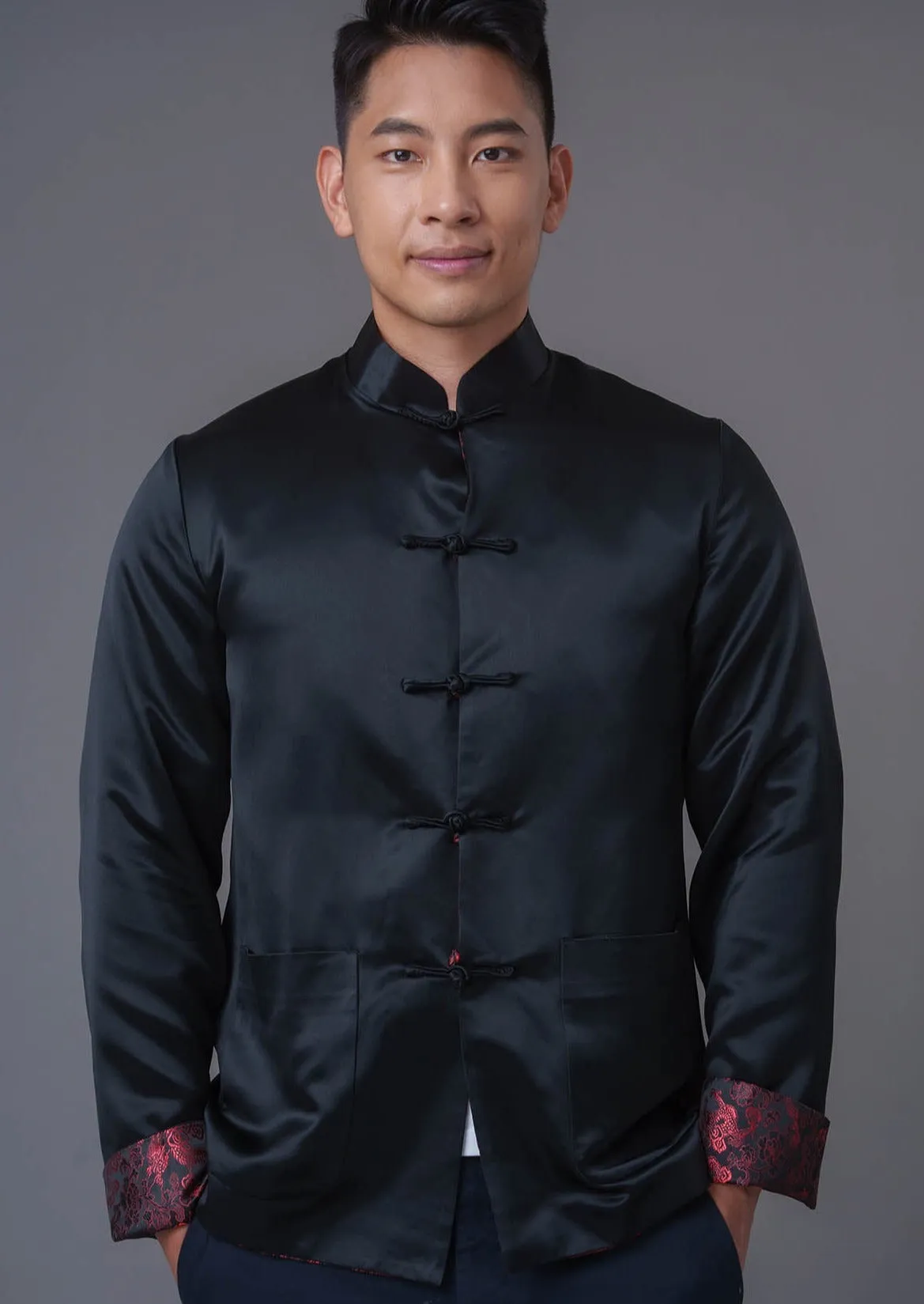 Men's Reversible Tang Jacket (Black/ Red)