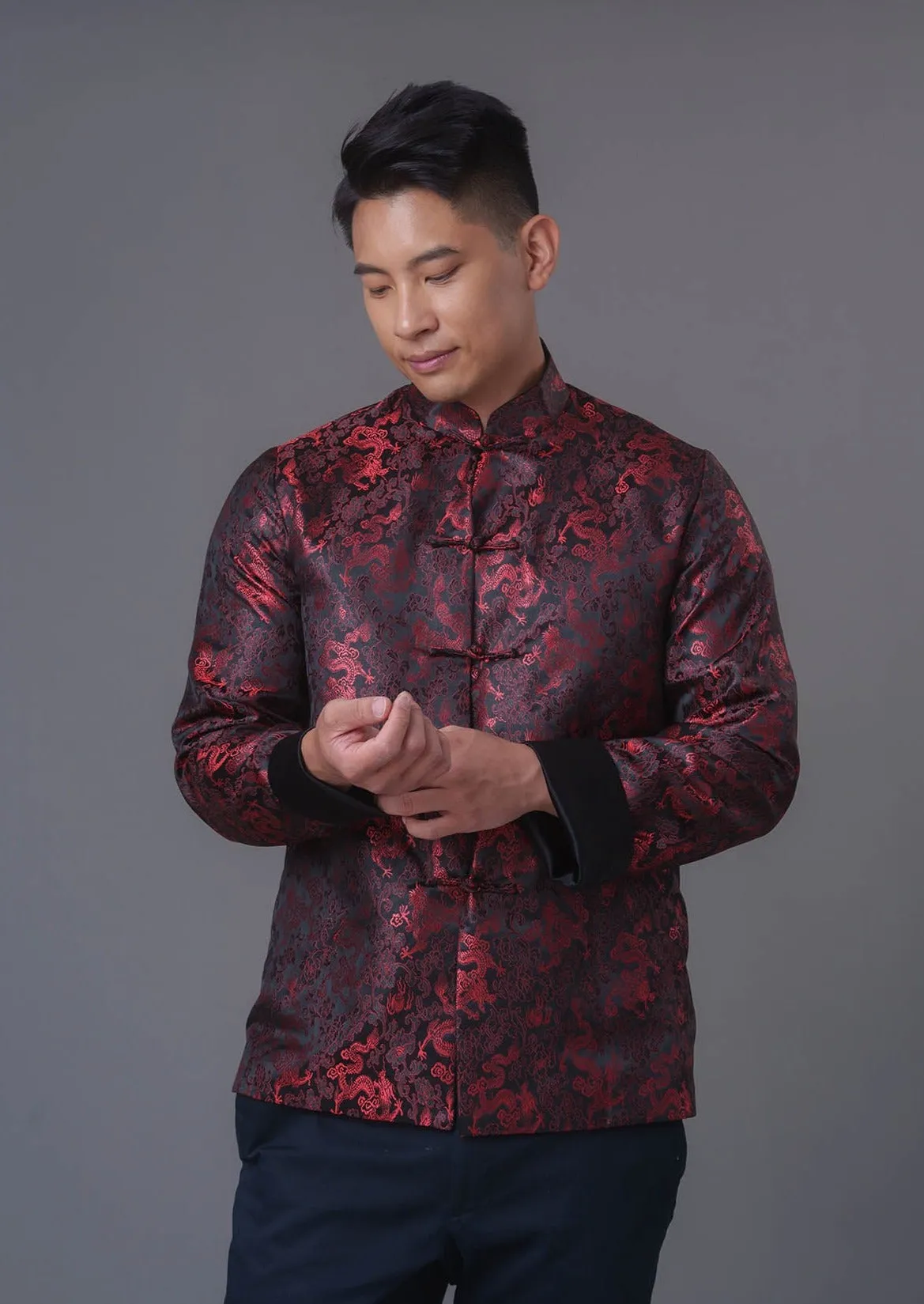 Men's Reversible Tang Jacket (Black/ Red)