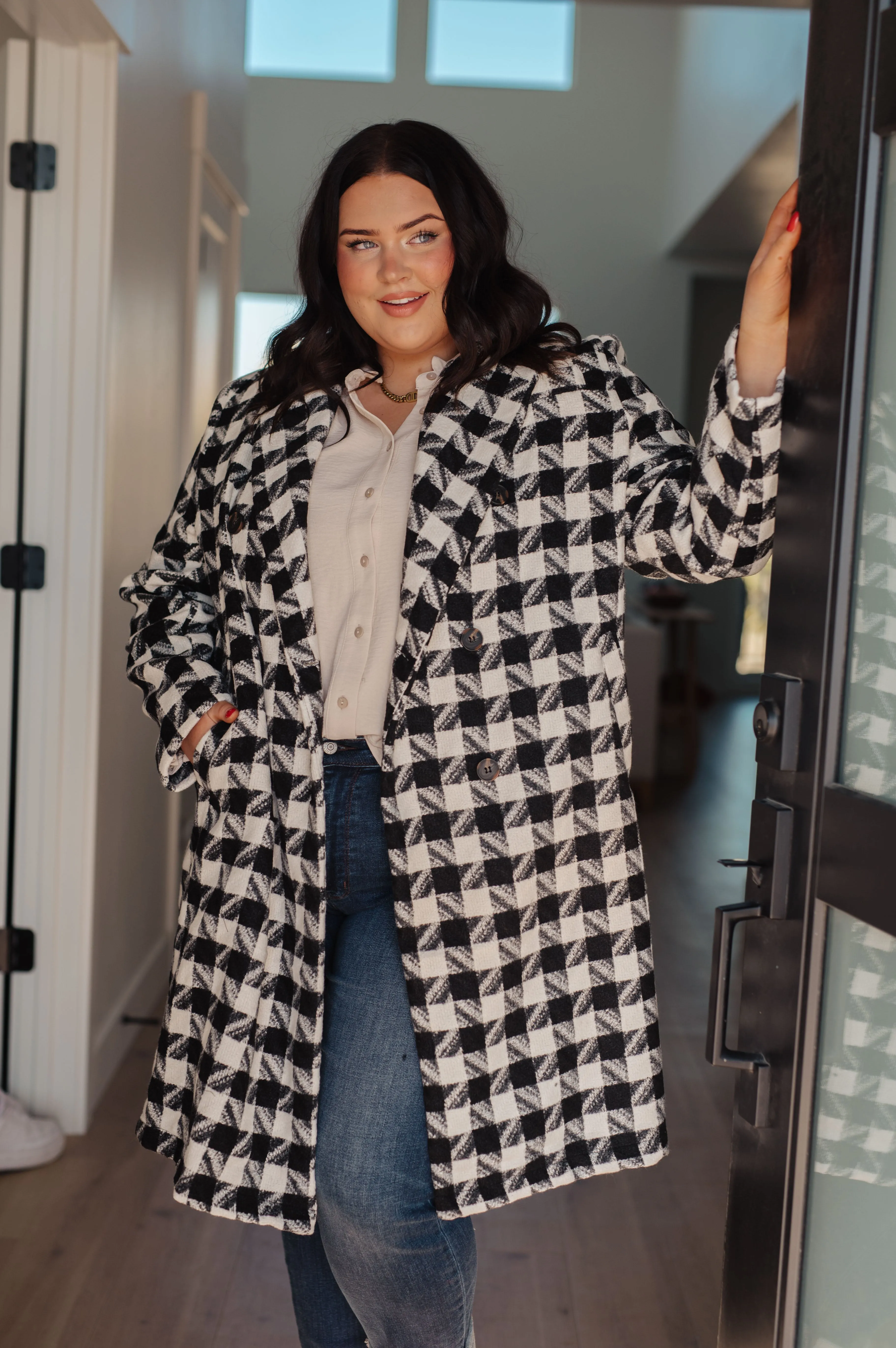 Monochromatic Moment Plaid Coat - Davi & Dani