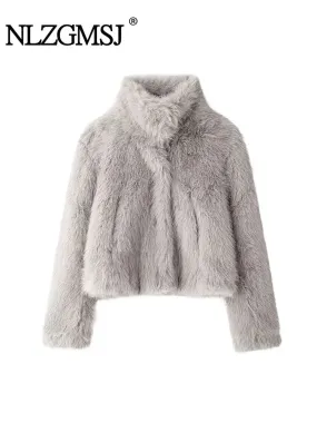 ONKOGENE 2024 Winter Künstliche Pelz Wirkung Kurze Frau Jacke Top Outdoor Stil Warme Frauen Outer