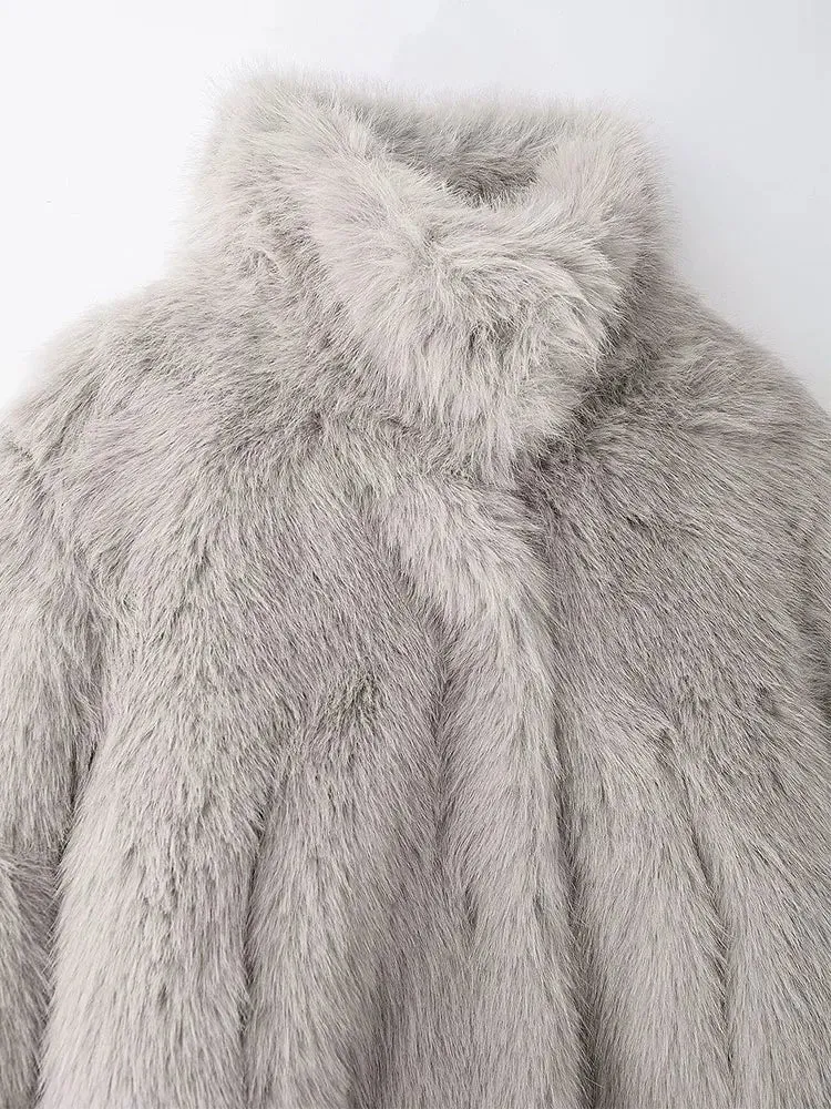 ONKOGENE 2024 Winter Künstliche Pelz Wirkung Kurze Frau Jacke Top Outdoor Stil Warme Frauen Outer