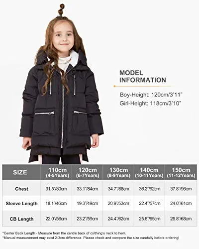 Orolay Children Hooded Down Coat Girls Quilted Puffer Jacket Boys Winter Jackets Black 140CM