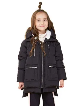 Orolay Children Hooded Down Coat Girls Quilted Puffer Jacket Boys Winter Jackets Black 140CM