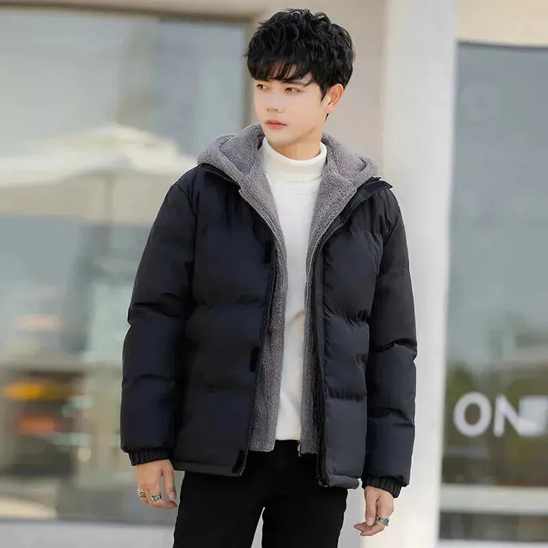 Polar Fleece Hooded  Winter Rain Puffer Jacket for Men
