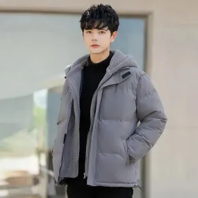 Polar Fleece Hooded  Winter Rain Puffer Jacket for Men