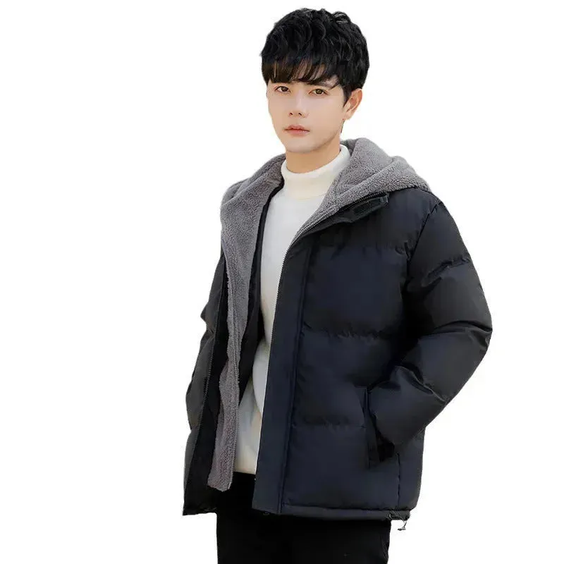 Polar Fleece Hooded  Winter Rain Puffer Jacket for Men