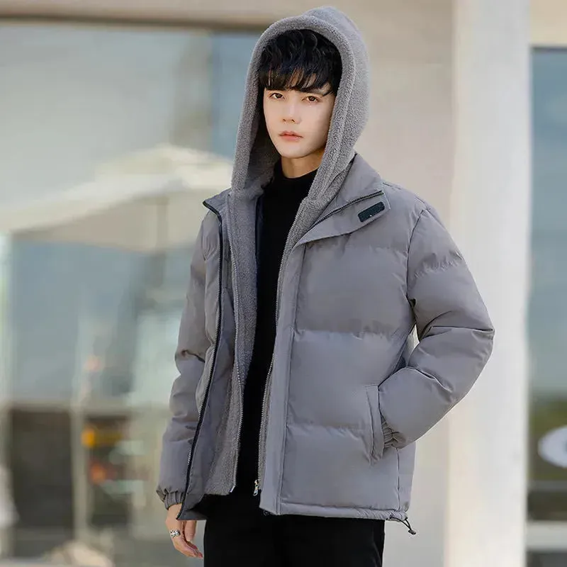 Polar Fleece Hooded  Winter Rain Puffer Jacket for Men